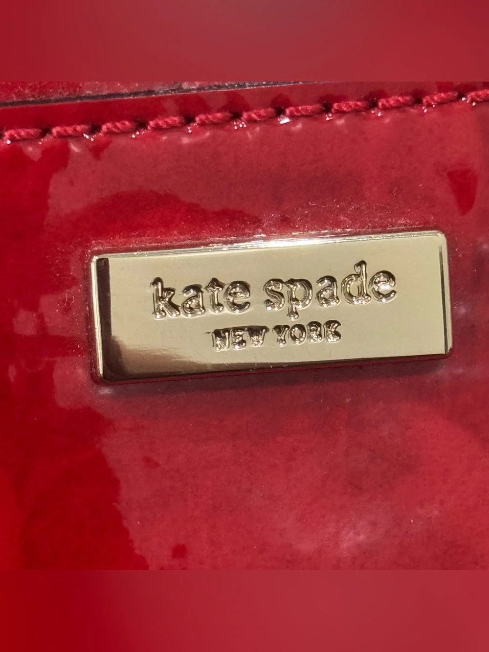 Kate Spade Knightsbridge Red Croc Patent Leather Bow Chain Shoulder Clutch